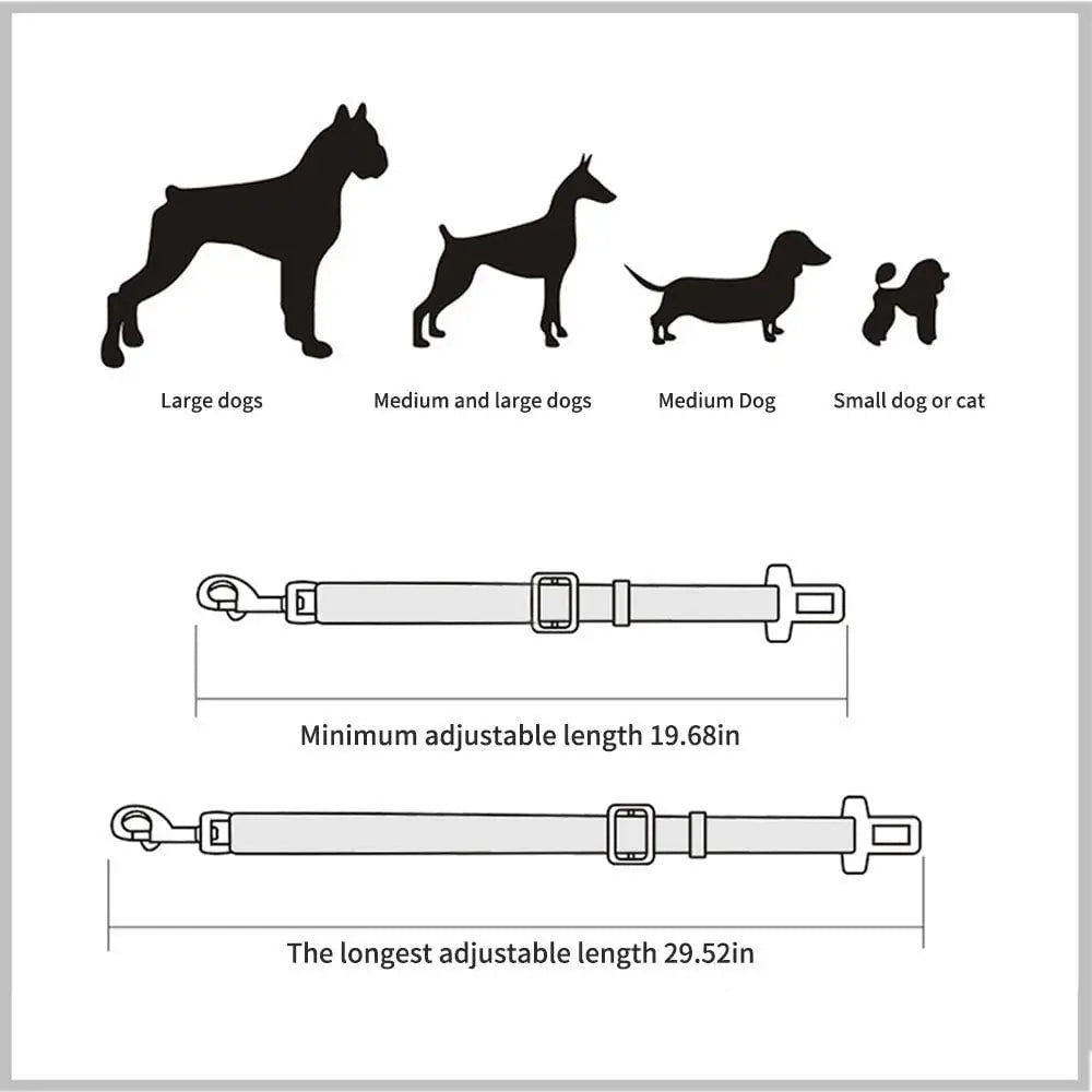 Keep Your Pet Safe on Every Ride – Adjustable Pet Car Seat Belt for Dogs & Cats