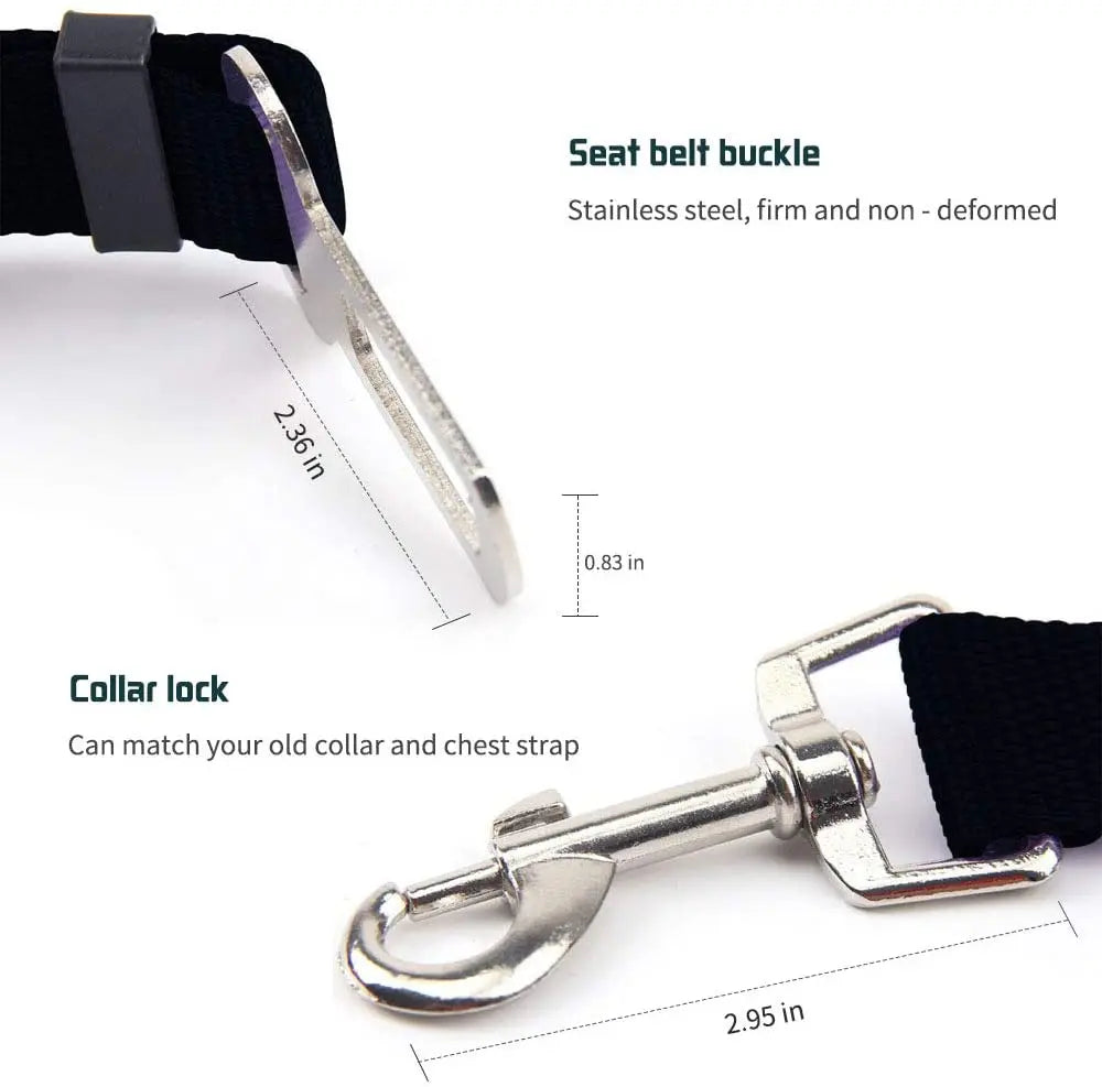Keep Your Pet Safe on Every Ride – Adjustable Pet Car Seat Belt for Dogs & Cats