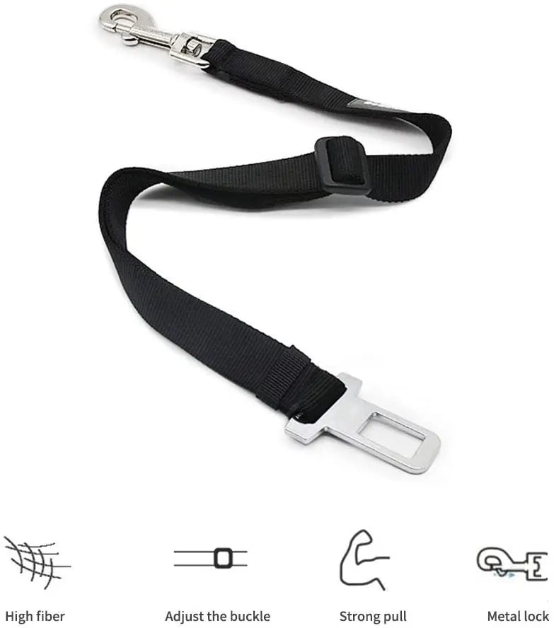 Keep Your Pet Safe on Every Ride – Adjustable Pet Car Seat Belt for Dogs & Cats