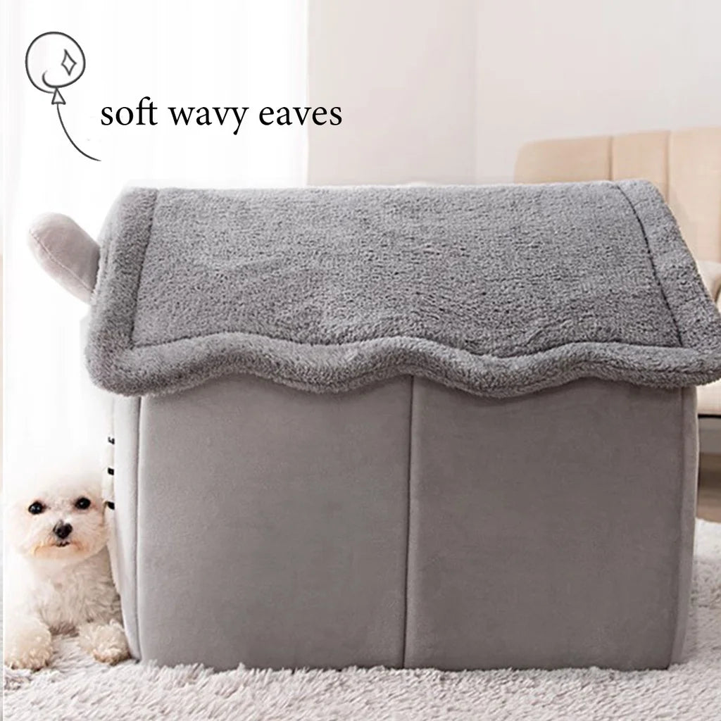 Foldable Luxury Pet House – Warm, Cozy &amp; Perfect for Small and Medium Dogs and Cats!