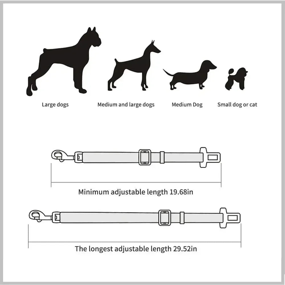 Keep Your Pet Safe on Every Ride – Adjustable Pet Car Seat Belt for Dogs & Cats