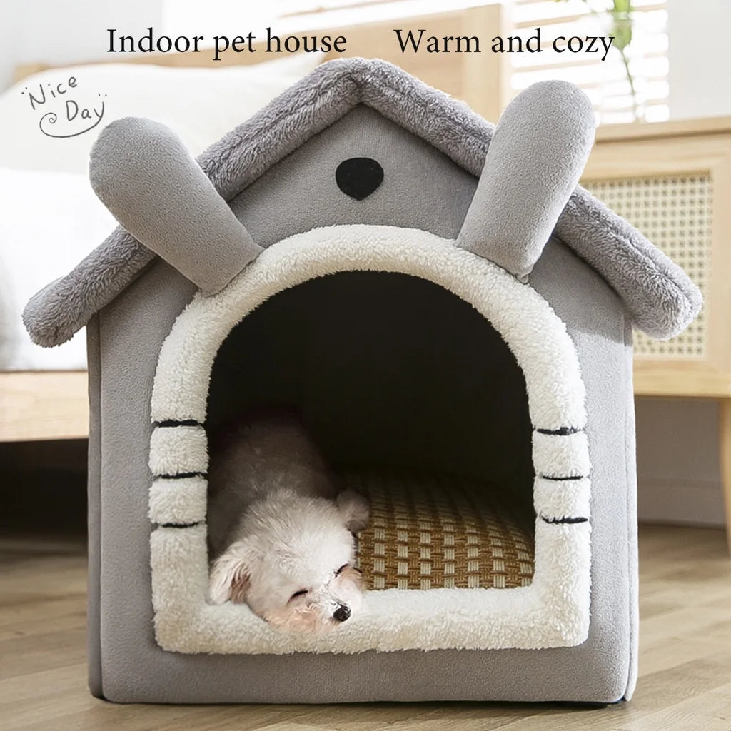 Foldable Luxury Pet House – Warm, Cozy &amp; Perfect for Small and Medium Dogs and Cats!