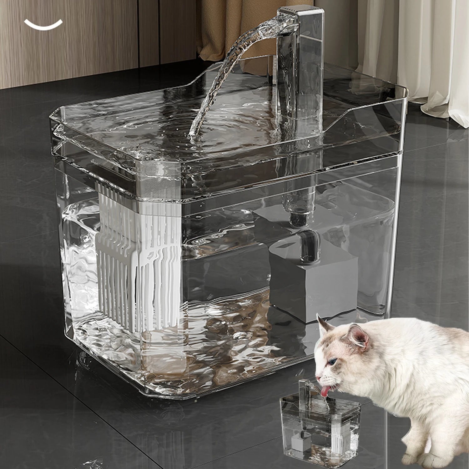 Premium 1.5L Cat Water Fountain – Ultra-Quiet, Filtered & Smart Auto-Shutoff!