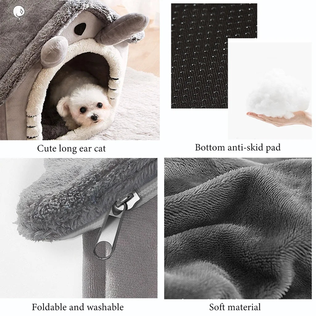 Foldable Luxury Pet House – Warm, Cozy &amp; Perfect for Small and Medium Dogs and Cats!