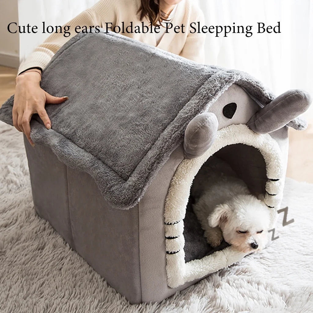 Foldable Luxury Pet House – Warm, Cozy &amp; Perfect for Small and Medium Dogs and Cats!